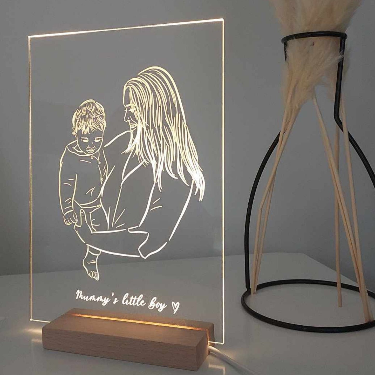 Custom Portrait USB Light Acrylic Plaque