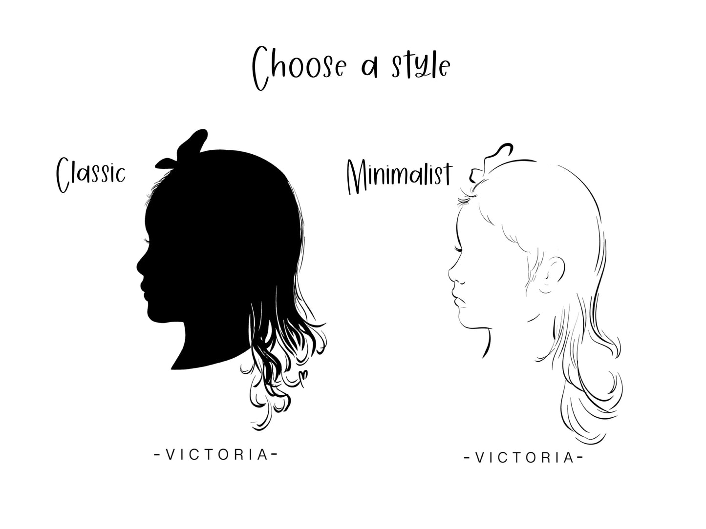 Custom Child Profile Silhouette Portrait