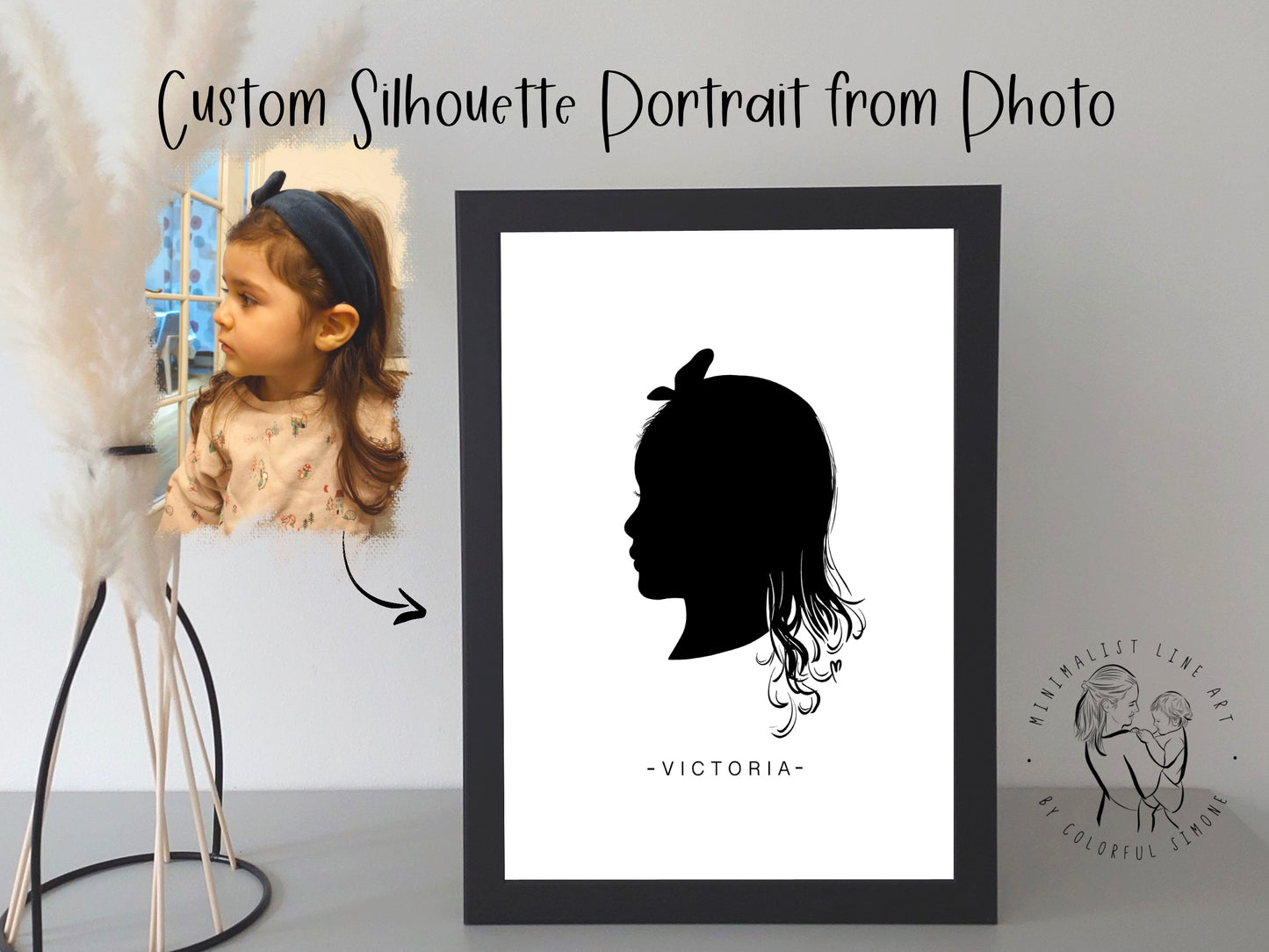 Custom Child Profile Silhouette Portrait