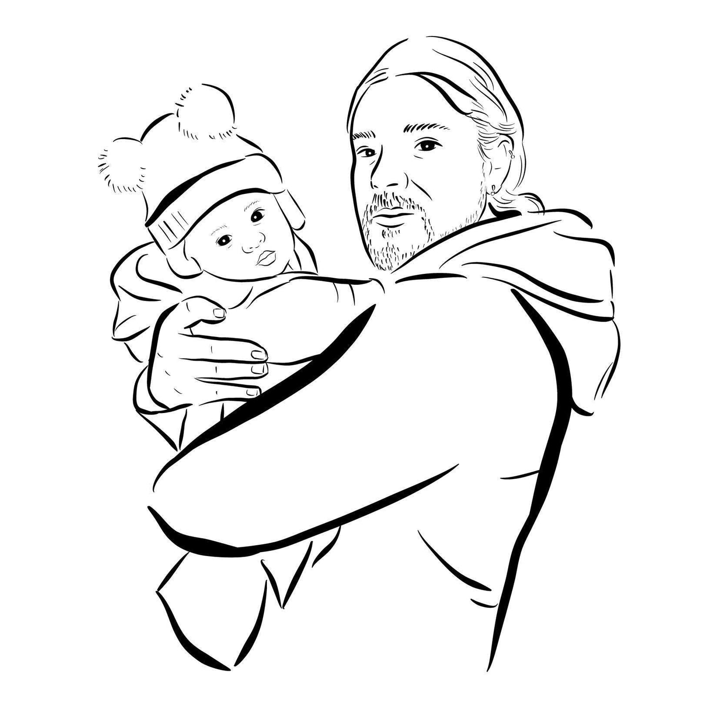 Custom Daddy And Child Portrait From Photo