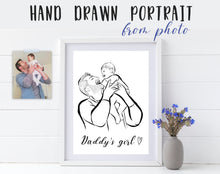 Load image into Gallery viewer, Custom Daddy And Child Portrait From Photo
