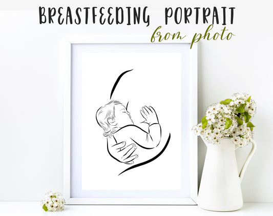 Custom Breastfeeding Portrait From Photo