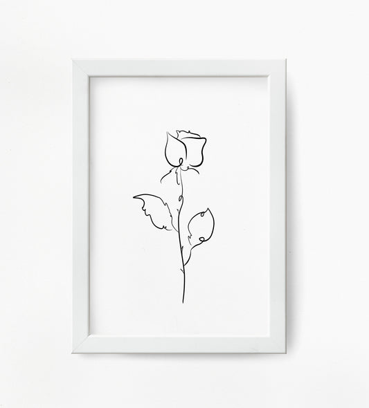 Minimalist Rose Line Art