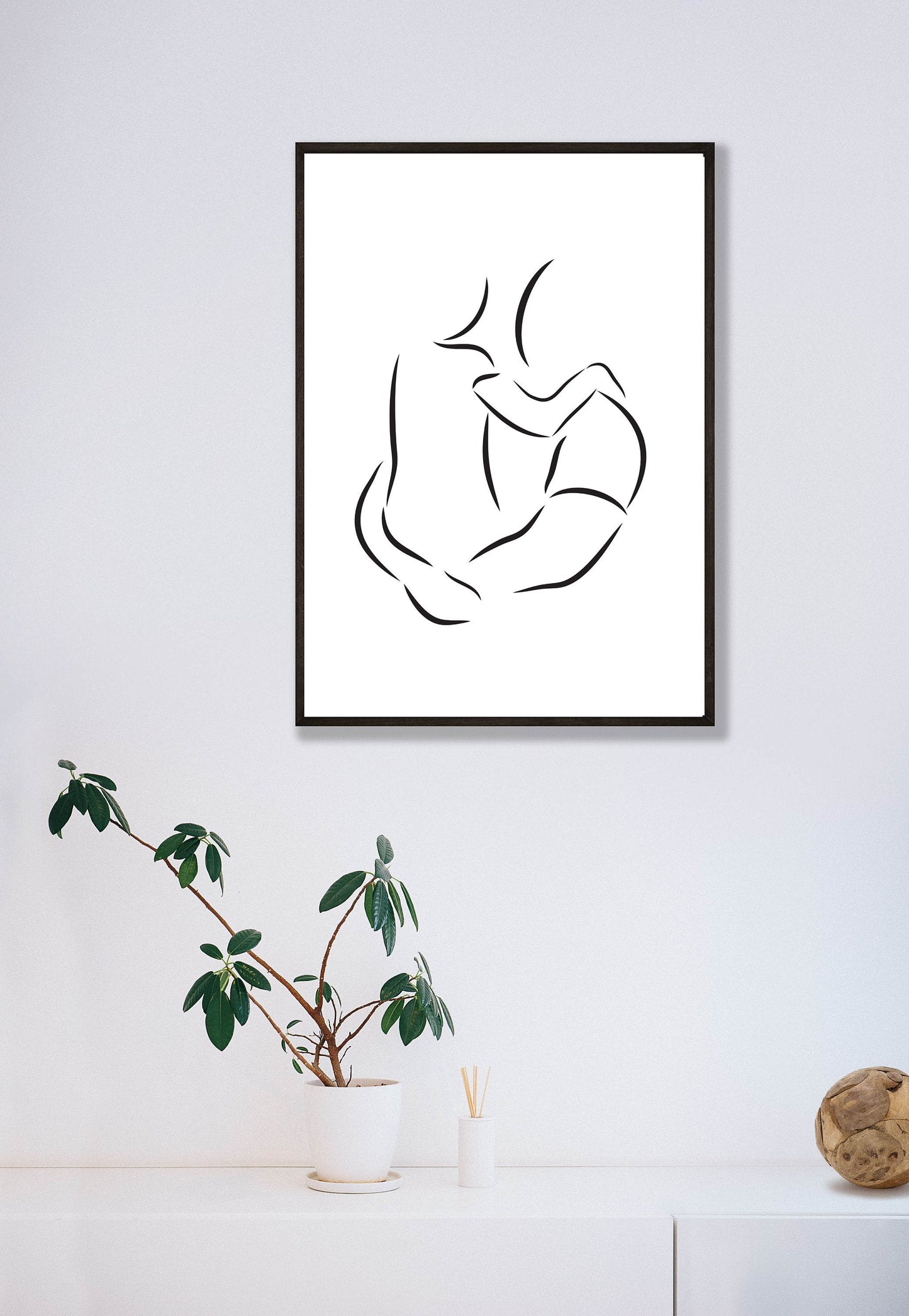 Father's Day Gift. Gift From Baby. Gift From Child. Minimalist Line Art Father And Child. Simple Line Fatherhood Gift.