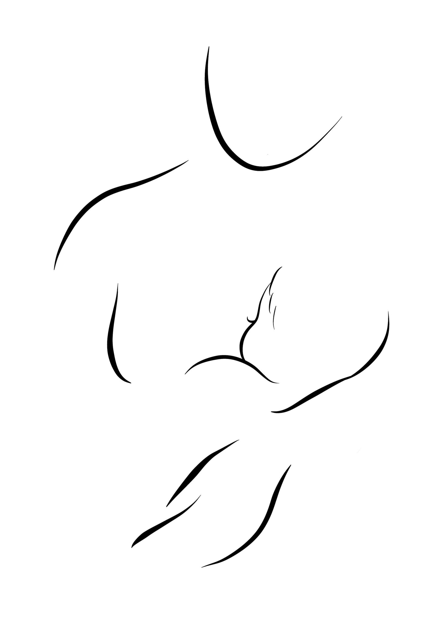 Breastfeeding Line Art Closeness