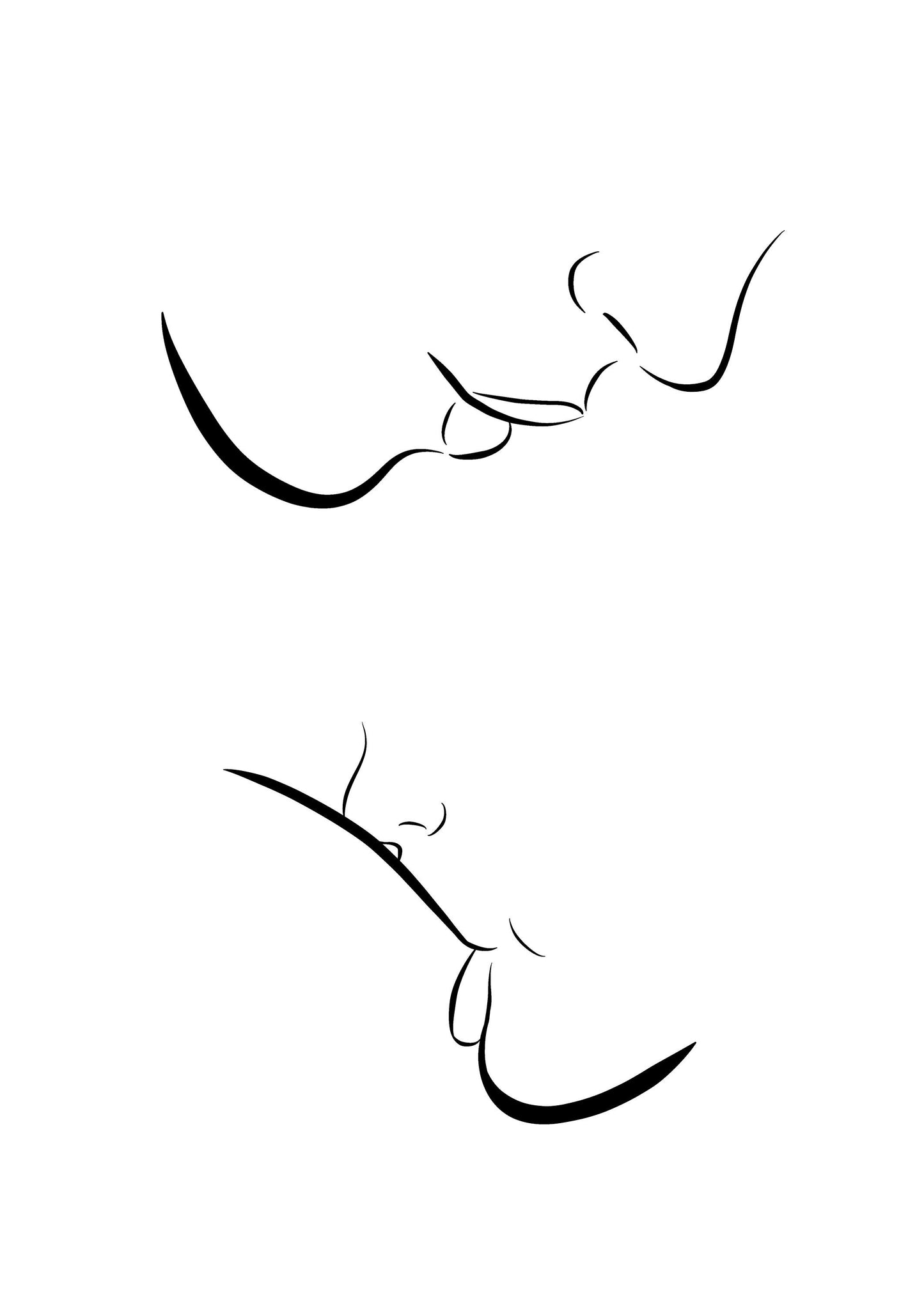 Breastfeeding Line Art Kiss