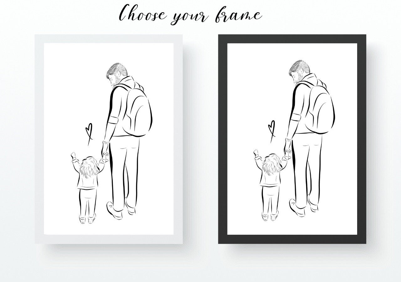 Custom Daddy And Child Portrait From Photo