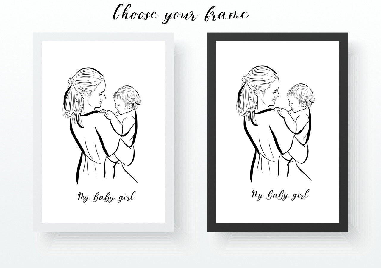 Custom Mother And Toddler Portrait From Photo