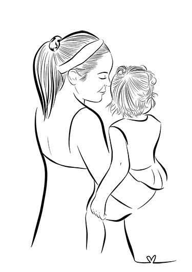 Custom Mother And Toddler Portrait From Photo